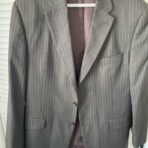 Men's Gray Pinstripe Two-Button Blazer